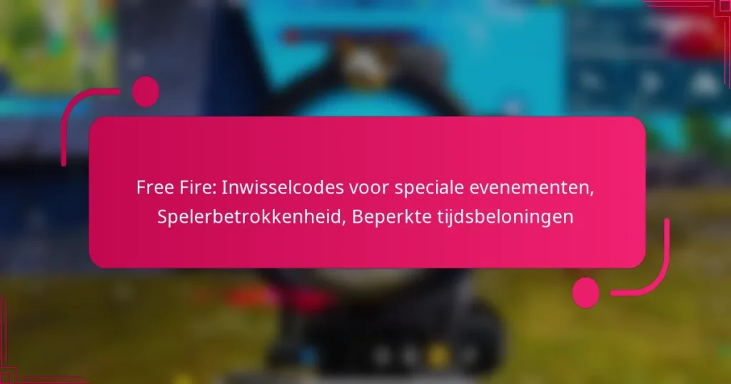Free Fire: Inwisselcodes voor speciale evenementen, Spelerbetrokkenheid, Beperkte tijdsbeloningen