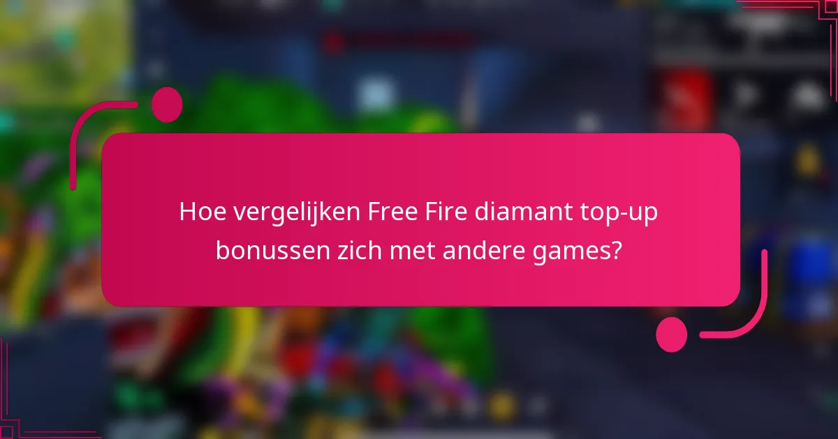 Hoe vergelijken Free Fire diamant top-up bonussen zich met andere games?