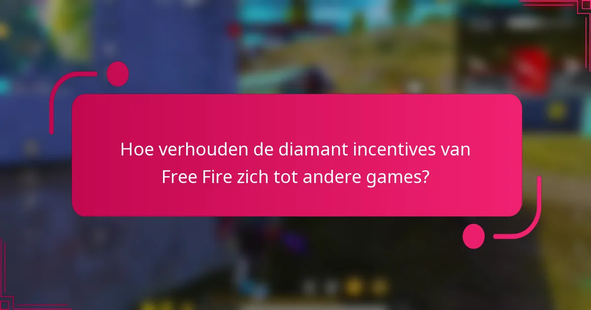 Hoe verhouden de diamant incentives van Free Fire zich tot andere games?