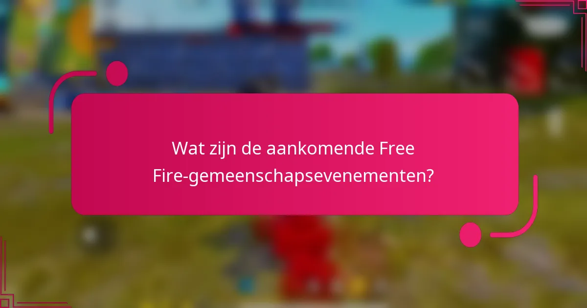 Wat zijn de aankomende Free Fire-gemeenschapsevenementen?