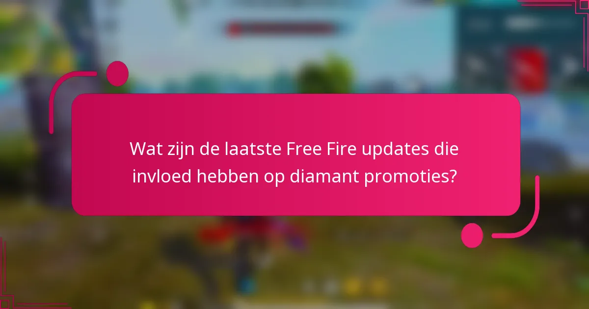 Wat zijn de laatste Free Fire updates die invloed hebben op diamant promoties?